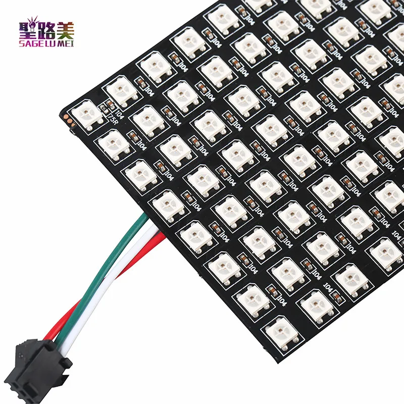 DC5V 8*8 16*16 8*32 Пиксели WS2812 Гибкий цифровой светодиодный запрограммирован Панель