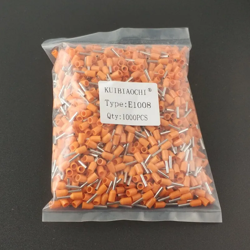 E1008 изоляционные Клеммы AWG 18 изолированный кабель провода 1mm2 коннектор