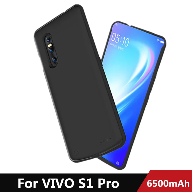 Батарея Зарядное устройство чехол s для VIVO S1 Pro Мощность банк 6500 мАч Силиконовый
