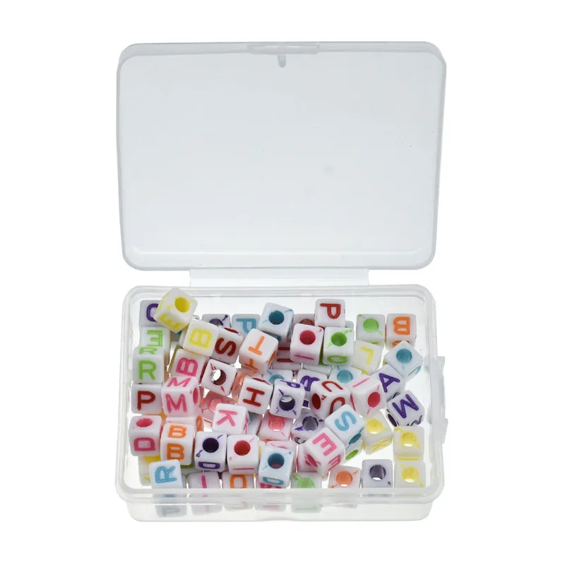 100pcs Mix Colors Alphabet Letter Acrylic Cube Loose Garment Beads Findings For DIY Bracelet Necklace Handmade Accessory | Дом и сад