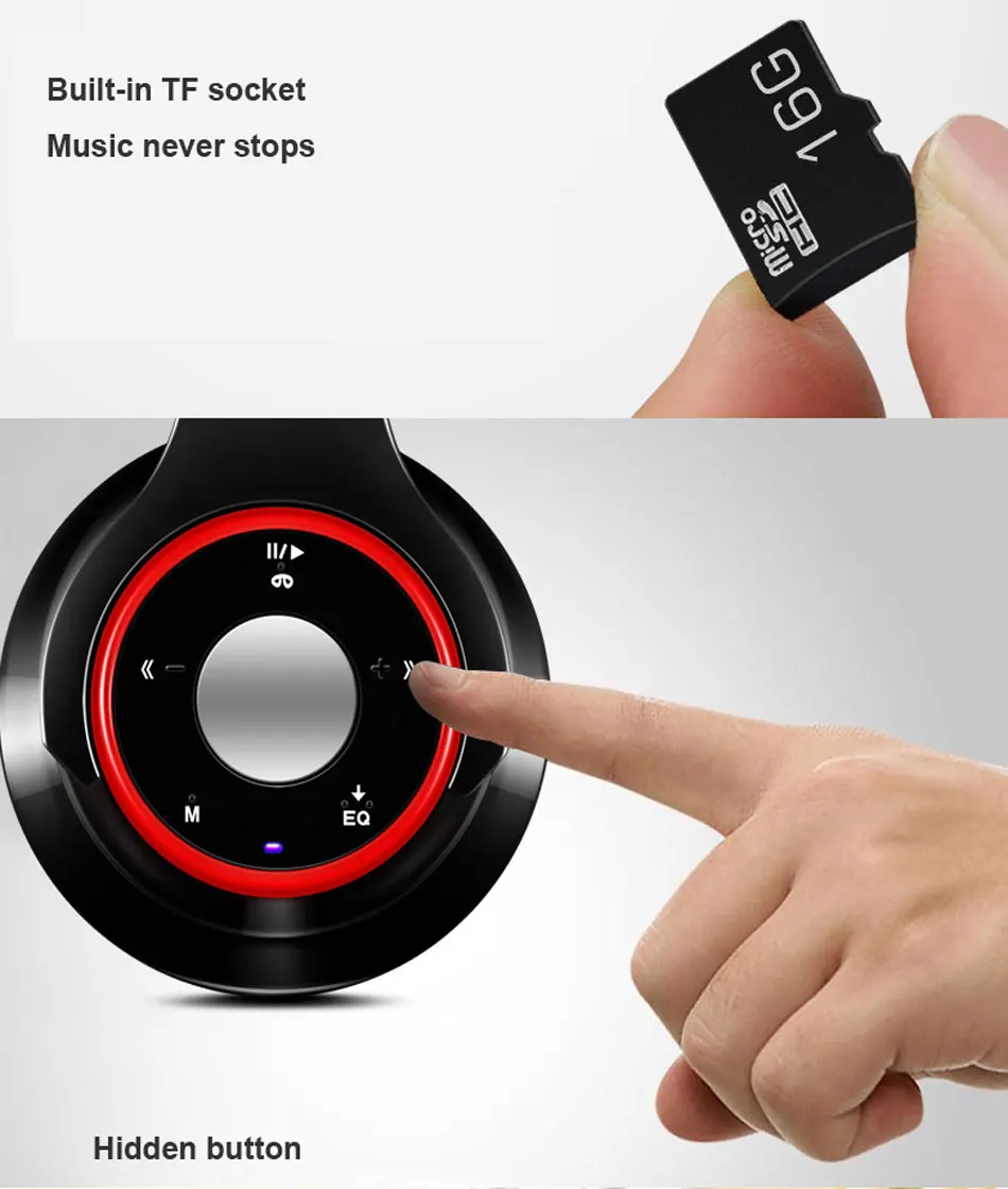 NDJU беспроводные Bluetooth наушники бас стерео аудио Mp3 Bluetooth гарнитура наушники Поддержка SD карта с микрофоном audifonos