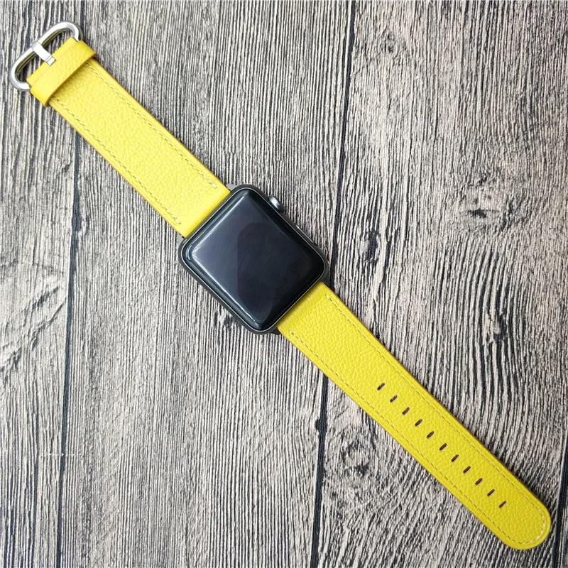 Ремешок для часов Apple Series 4 iWatch оригинальный кожаный ремешок цветной браслет 1 2 3
