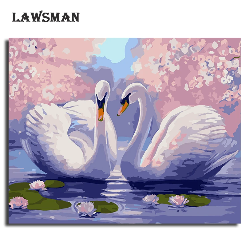 LAWSMAN framelsee diy картина маслом по номеру расписанную холст для живописи Главная