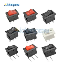 5pcs kcd11 2pin 3pin on off 3a 250v 1015mm small boat rocker switch 10x15 snap in power switch white red and black on off on