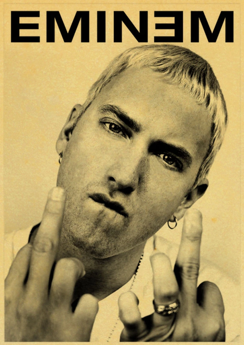 B003 8 миля рэп художника Ретро плакат стикер Рэп Бог плакат Eminem крафт-бумага декоративная наклейка на стену - Цвет: B003