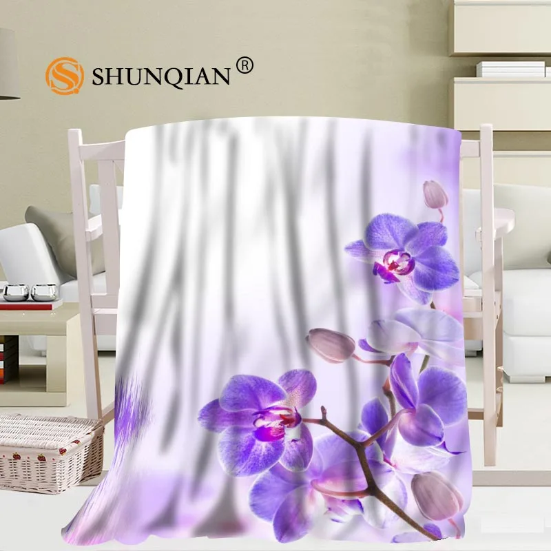 vender Personalizado Flor Orquídea Cobertor Macio Diy Sua Imagem Decoração Quarto Tamanho 56x8 0 Polegada, 50x6 0 Polegada, 40x5 0 Polegada A7.10