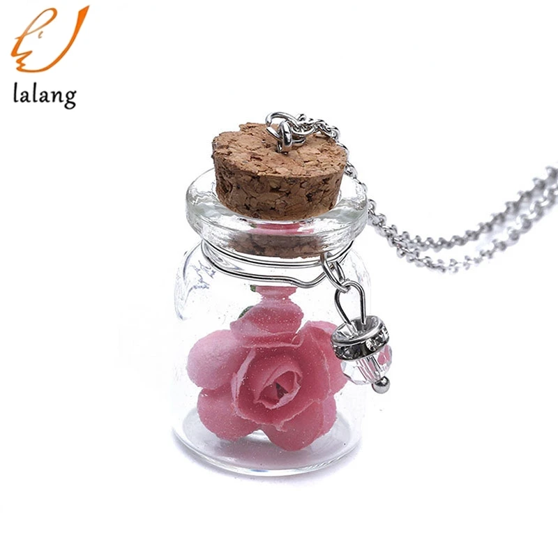 Ожерелье-макси Модное Новое ожерелье с цветком и стеклянной бутылкой Бутик Ретро