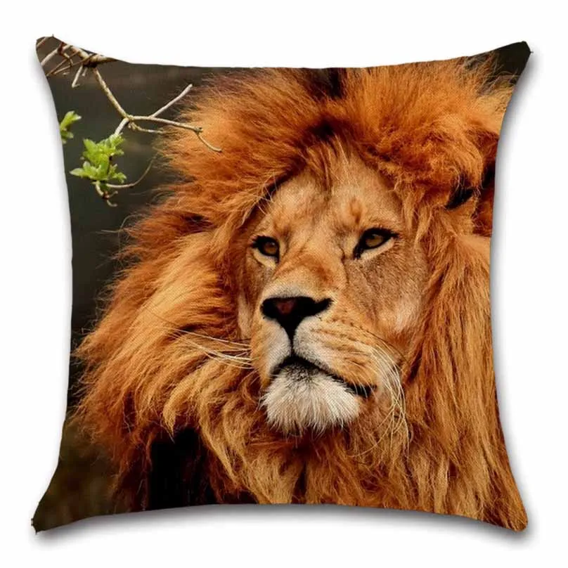 Lion printed Animals colorful cushion cover Throw Decor Chair seat sofa Decorative Home kids friend living room gift Pillowcase | Дом и сад
