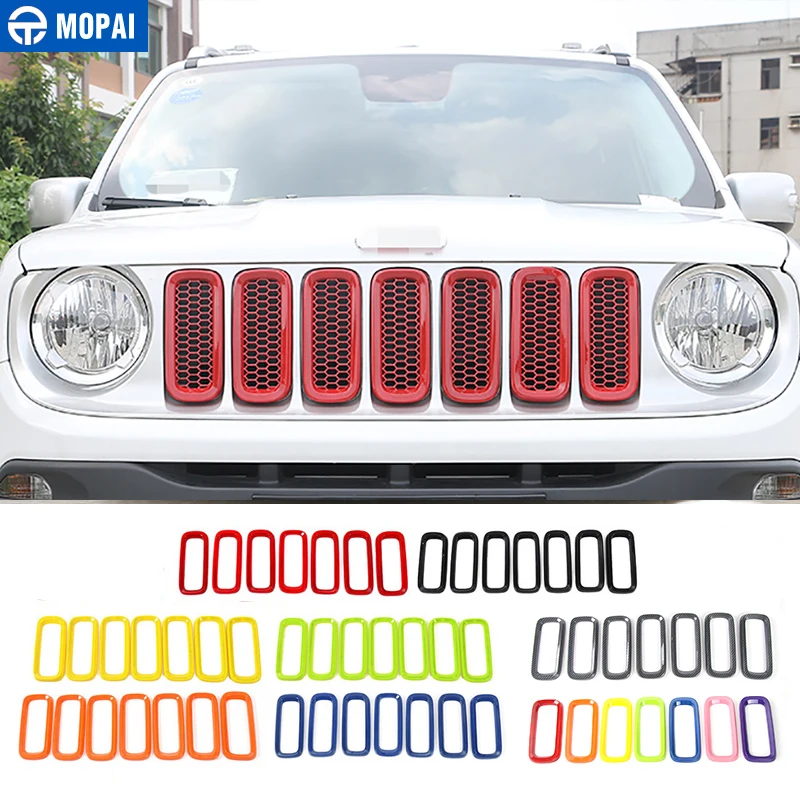 

MOPAI ABS Car Exterior Insert Trim Front Grille Cover Decoration Stickers for Jeep Renegade 2015-2018 Car Styling