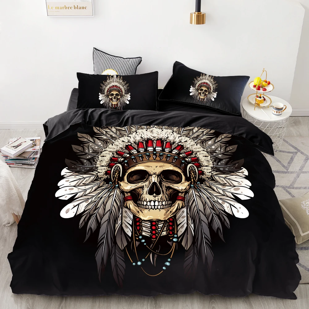 luxury Bedding Sets 3D Custom,Duvet Cover Set Queen/King,Quilt/Blanket Cover Set,3 PCS Bed se,dark pirate skull bed linen
