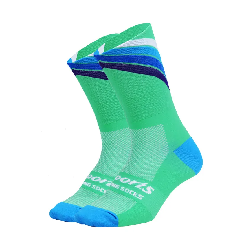 Green DH спортивные новые профессиональные велосипедные носки для мужчин и женщин на открытом воздухе дорожный велосипед велосипедные носки брендовые Компрессионные спортивные носки для бега - Цвет: Green