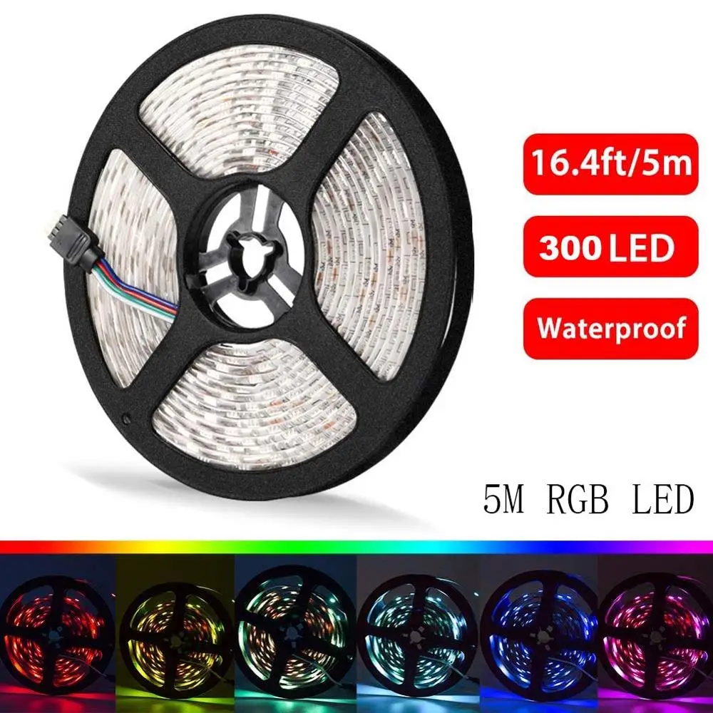5M-RGB-LED Умный WiFi RGB светильник для управления 5050 3528 Светодиодный Рождественская лента светильник 24 ключа дистанционного управления работа с Alexa и Google Home - Цвет: 5M-RGB-LED