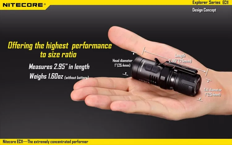 Скидка NITECORE EC11 NL166 18350 аккумуляторная батарея 900 лм фонарик водонепроницаемый спасательный Открытый Поиск кемпинг