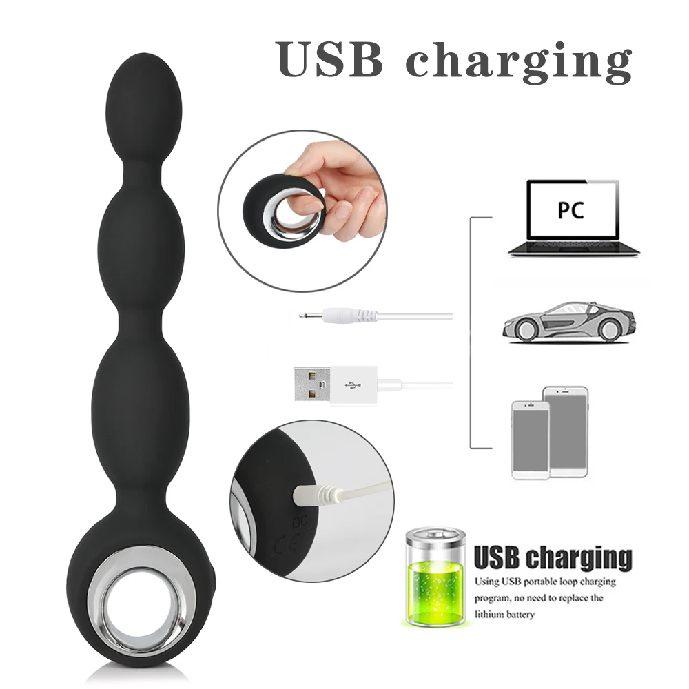 Анальная пробка с USB зарядкой вибратор силиконовая g точечный фаллоимитатор