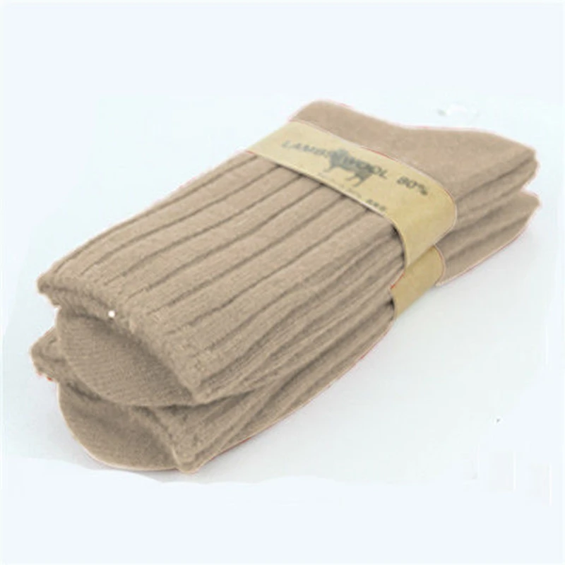 1 пара хит продаж модные зимние теплые мужские носки 80% овечьей шерсти однотонные