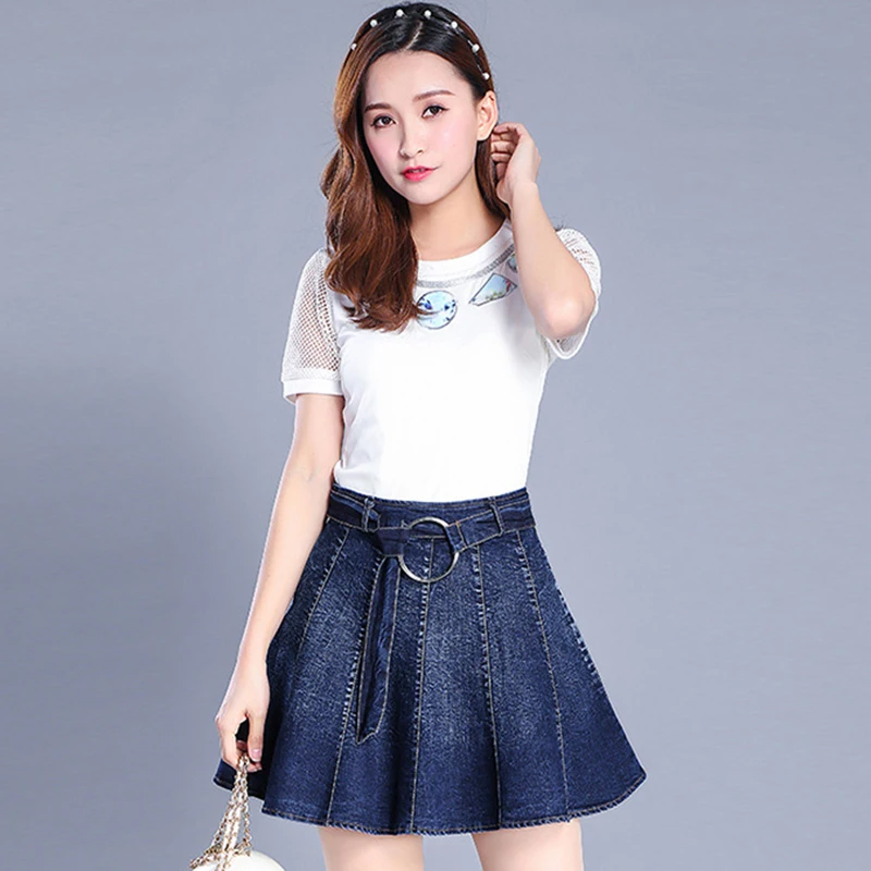2018 костюм для отдыха в стиле ретро американский джинсовая мини юбка