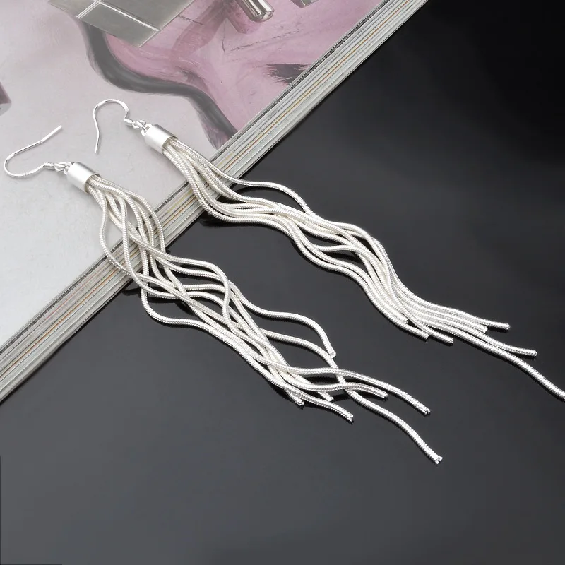 Женские серьги с кисточками корейские модные металлическими