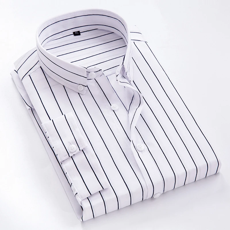 2019 men's shirt business casual long-sleeved classic striped social dress soft and comfortable slim men | Мужская одежда