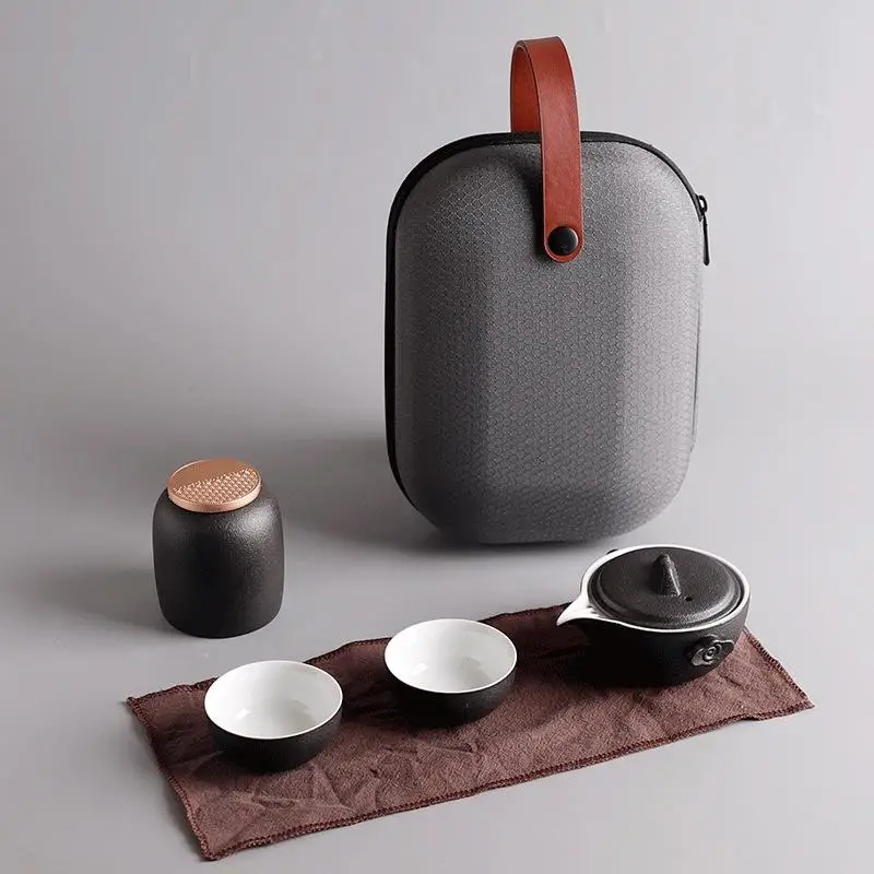 2 Керамический чайный чайник Gaiwan, чайная чашка для пуэр, китайский чайный горшок, портативный чайный набор, посуда для напитков, керамический чайный набор, чайный набор для путешествий - Цвет: 2