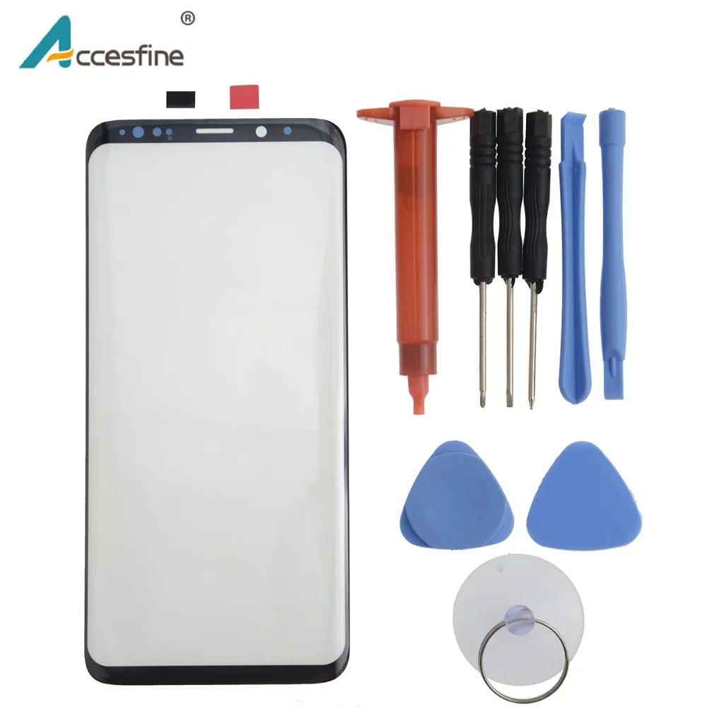 Аксессуары передняя внешняя стеклянная линза черная Замена для Samsung Galaxy S9 и Plus