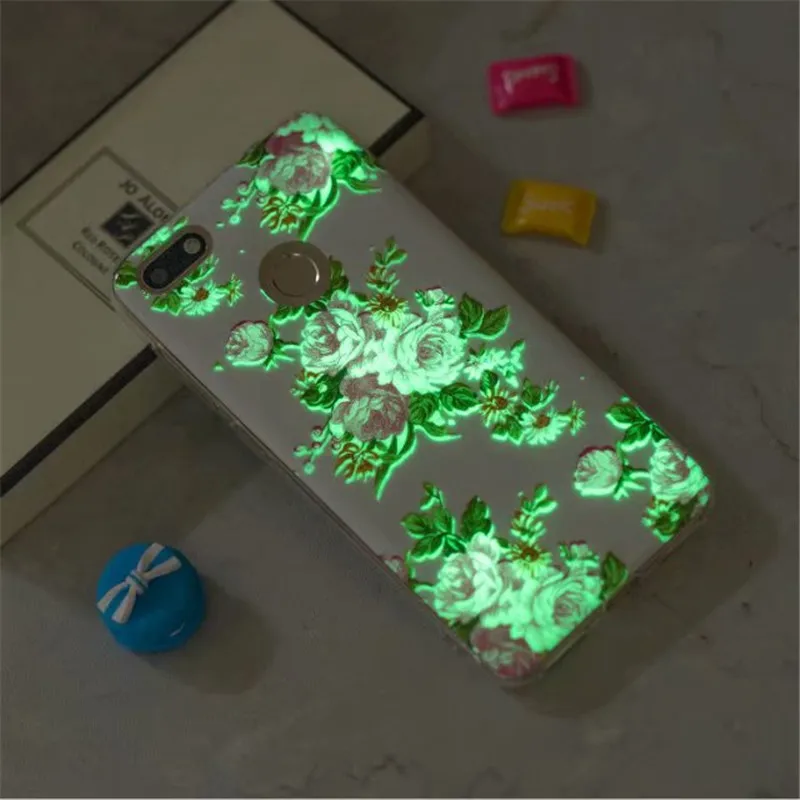 Светящийся чехол для Coque huawei P9 Lite мини-чехол с изображением цветов единорога из мультфильма Fundas для huawei Y6 Pro Мягкий силиконовый чехол s