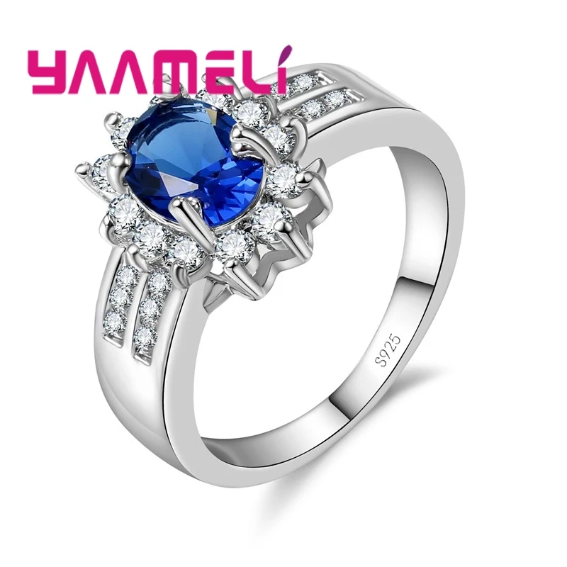 Женское кольцо из серебра 925 пробы с крупными овальными кристаллами|Кольца| |