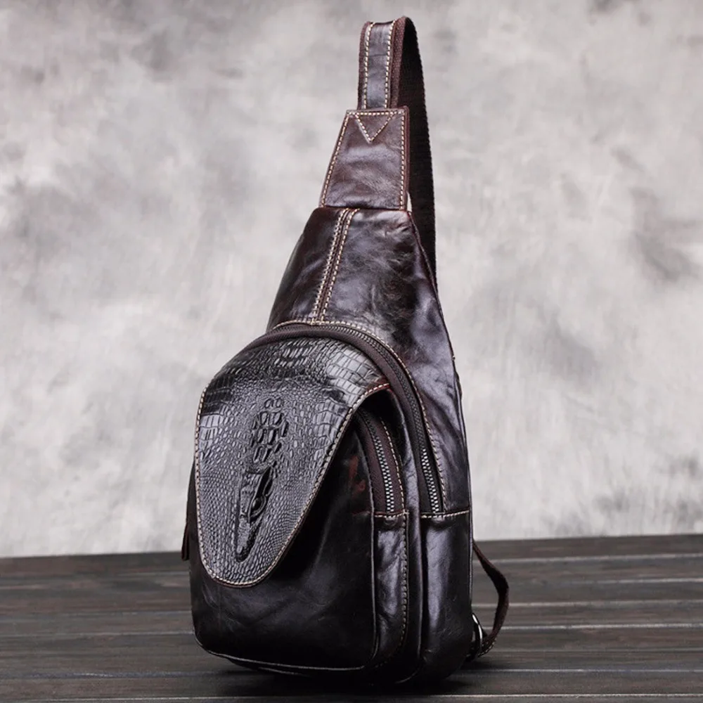 Сумка мессенджер мужская из натуральной кожи саквояж на плечо вощеной воловьей