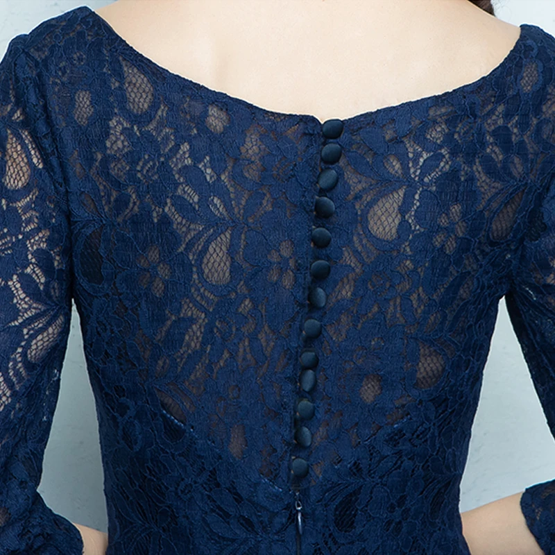 2017 МГ Темно Синий Русалка Вечерние Платья На Заказ Платье платье де Феста Три