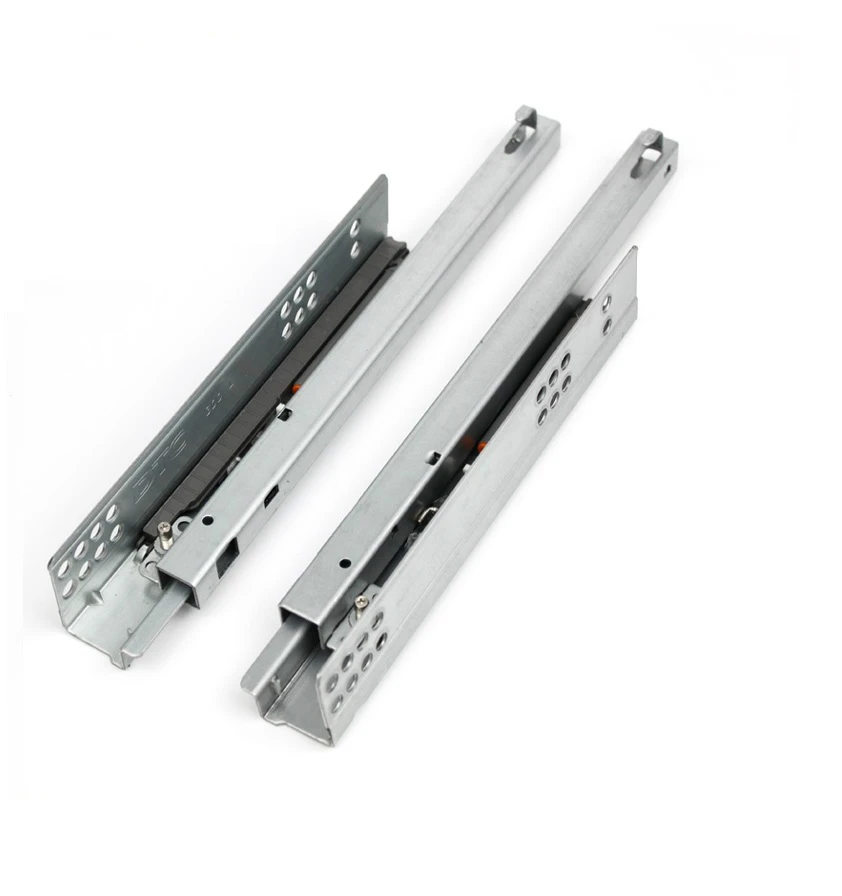Under Mount Single Extension Drawer Slide Soft Close 3/4 Extension 2-Fold Pin Fixing DTC