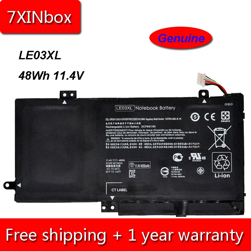 7XINbox 48 Вт/ч 11 4 в подлинный LE03XL 796356 005 HSTNN YB5Q Аккумулятор для ноутбука HP Envy x360 M6 W Pavilion