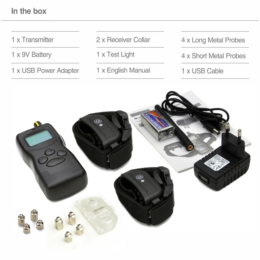 1000 м радиоуправляемая Собака электрический ошейник перезаряжаемый