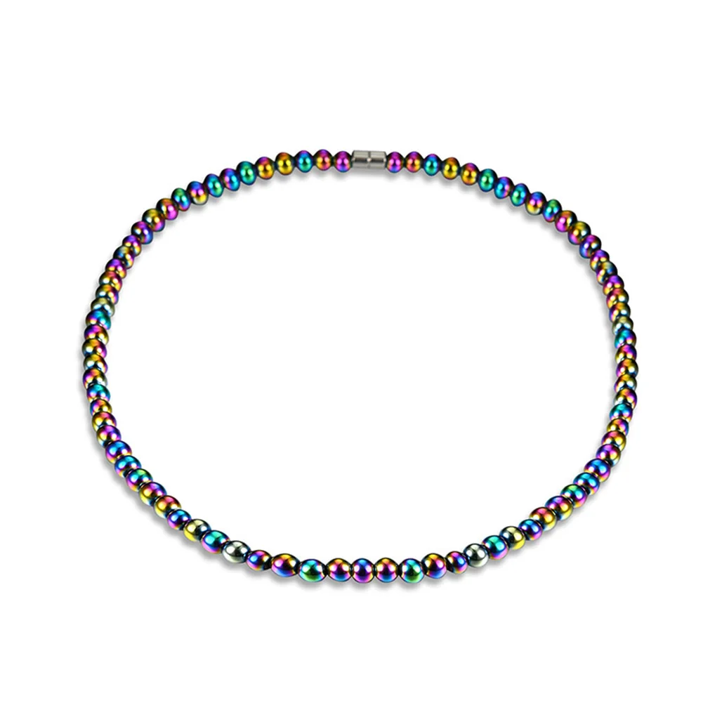 Ожерелье из гематита для мужчин и женщин многоцветные шарики магнитная терапия