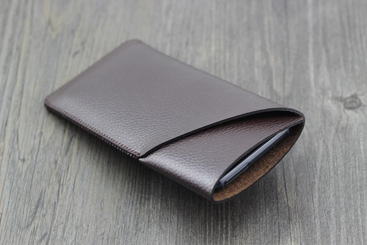 Двухслойный универсальный чехол кобура для телефона прямой кожаный Ретро