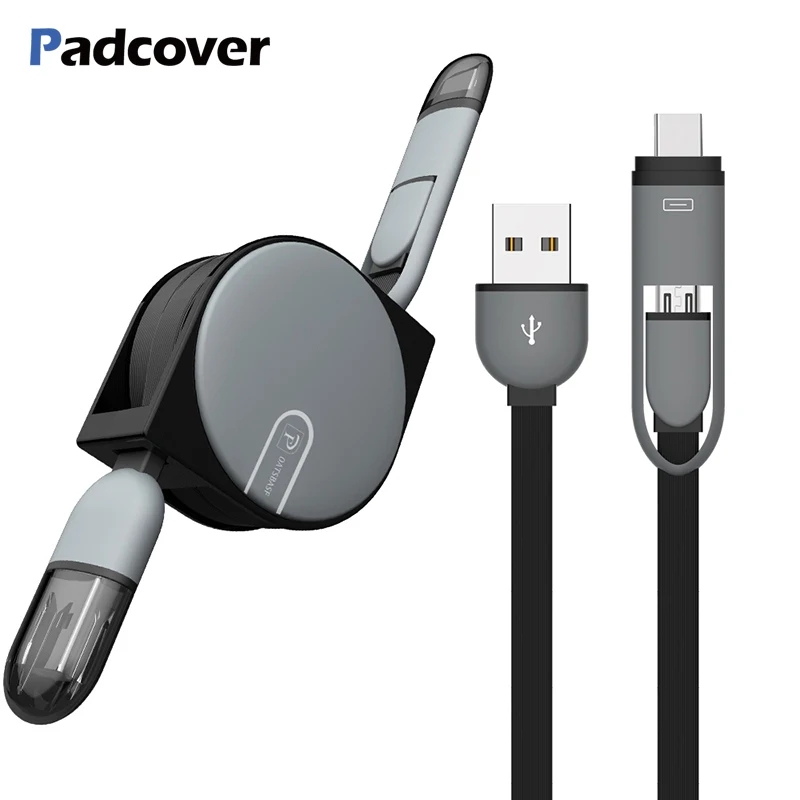 Чехол 2 в 1 1 м USB кабель mi cro type C кабель для samsung S8 S9 Xiaomi mi x 2S huawei Honor 10 P20 быстрое зарядное устройство выдвижной
