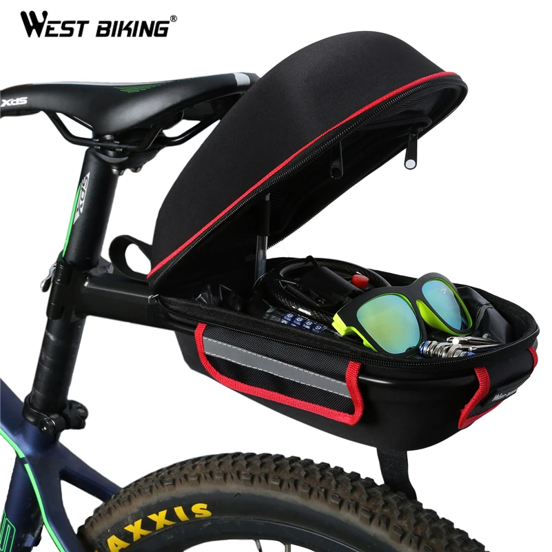 WEST BIKING велосипедная задняя Сумка, водонепроницаемая Задняя сумка с дождевиком, переносная велосипедная седельная сумка