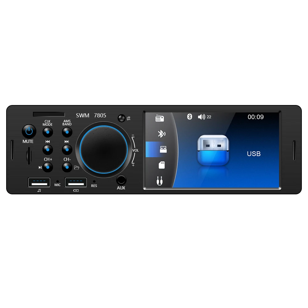 Podofo 7805 1Din автомобильное радио 4 1 &quotдюймов MP5 Аудио Видео плеер Bluetooth USB зарядка TF Aux