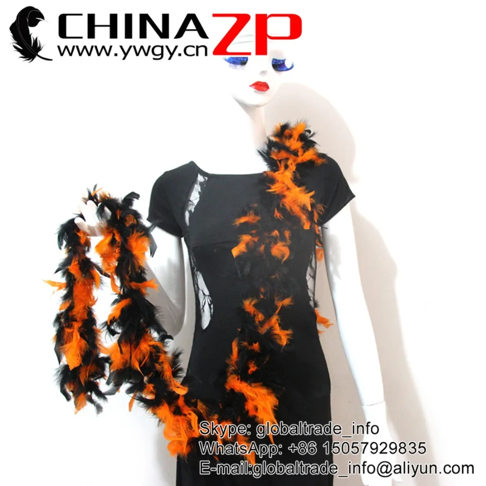

Завод CHINAZP, высокое качество, экспорт плюмажа, 2 ярда/Лот, 40 г, окрашенный оранжевый с черными наконечниками, перо индейки, чандель де