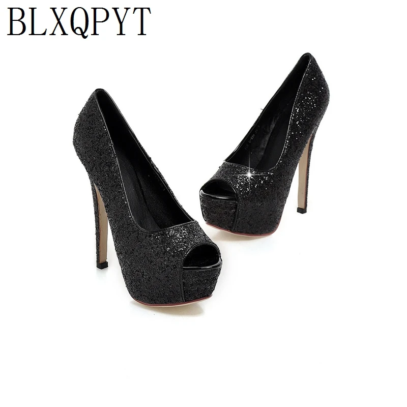 Женские босоножки с открытым носком BLXQPYT туфли-лодочки очень высоким голенищем 13