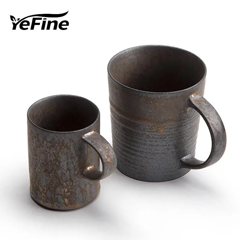 Винтажная керамическая кофейная кружка YeFine с ржавой глазурью чашка для чая