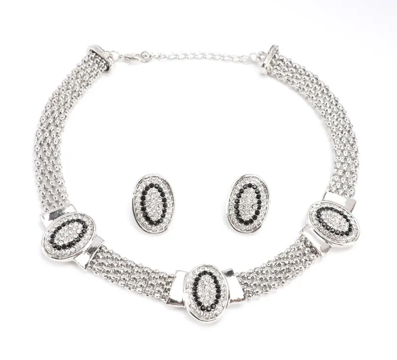 2016 Новый черный белый австрийский кристалл набор украшений для женщин