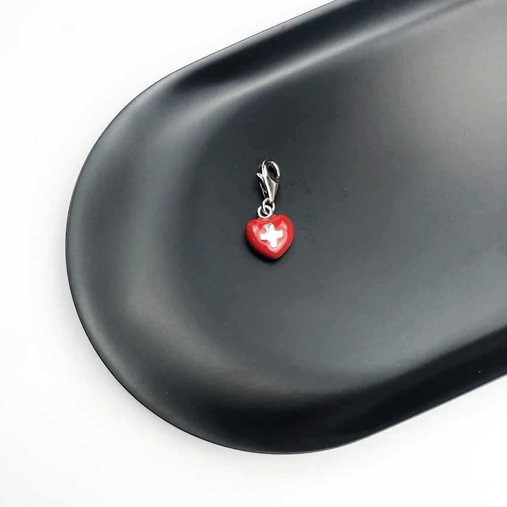 Подвеска в виде сердца с красным крестом подвеска браслет ожерелье для мальчиков