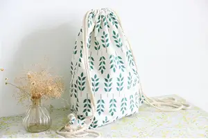 Льняной рюкзак на шнурке для женщин, школьный ранец ручной работы для студентов, путешествий, сумка-сетчел для книг, сумка на плечо для подростков