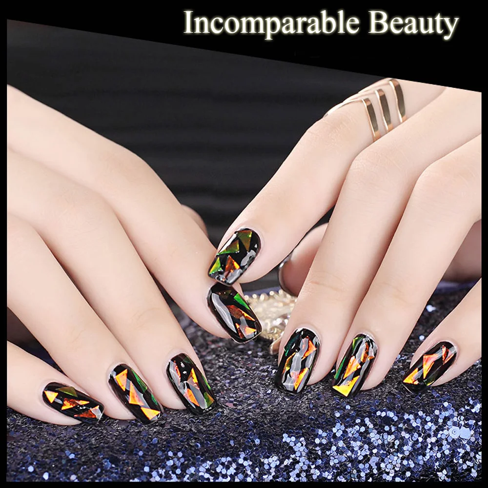 6 упаковок наклейки для ногтей разбитые стеклянные водяные зеркальный эффект