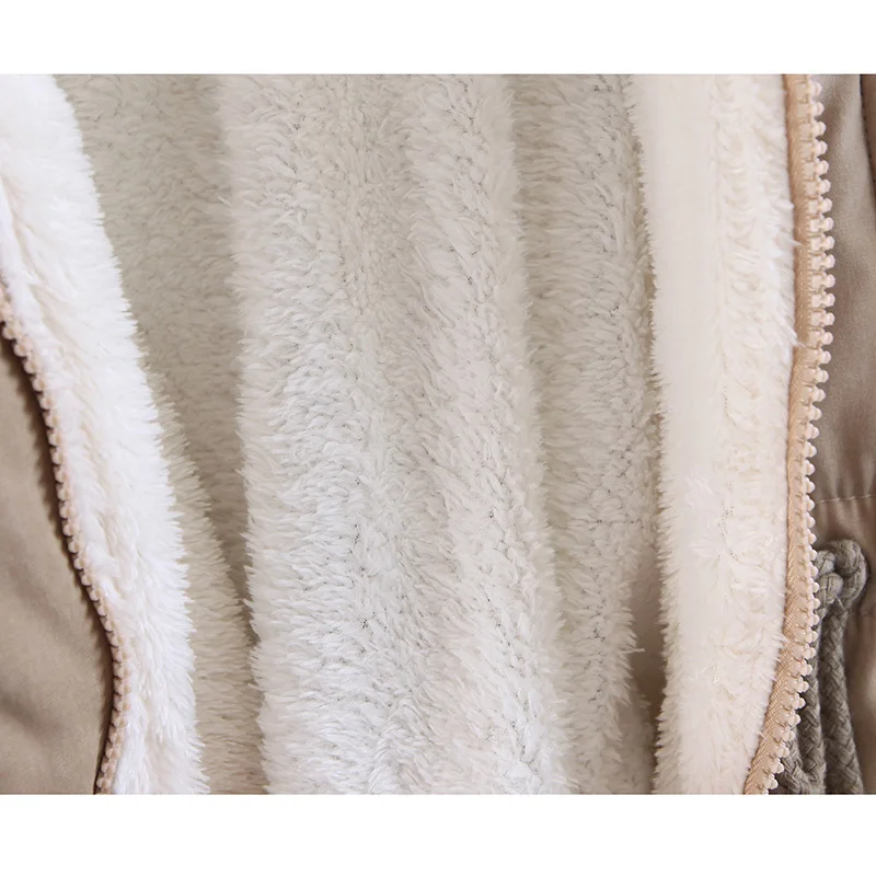 

MoYan 2018 Autumn Winter Wool liner Parkas women Casual Slim Thicken Solid Warm Cotton lady down jackets coat