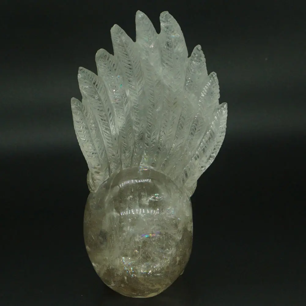 4.8&quotRainbow Clear Quartz India Skull Carving Healing Reiki Office Home Decor | Дом и сад