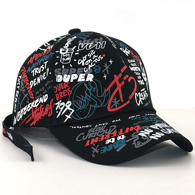 Новая GD бейсболка с граффити 100% хлопок Регулируемая модная кепка KPOP snapback Мужская
