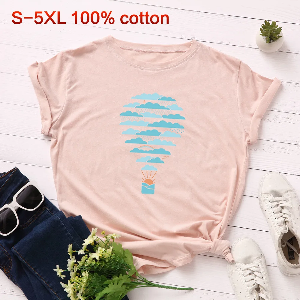 Футболка женская летняя хлопковая с принтом коротким рукавом|Футболки| |