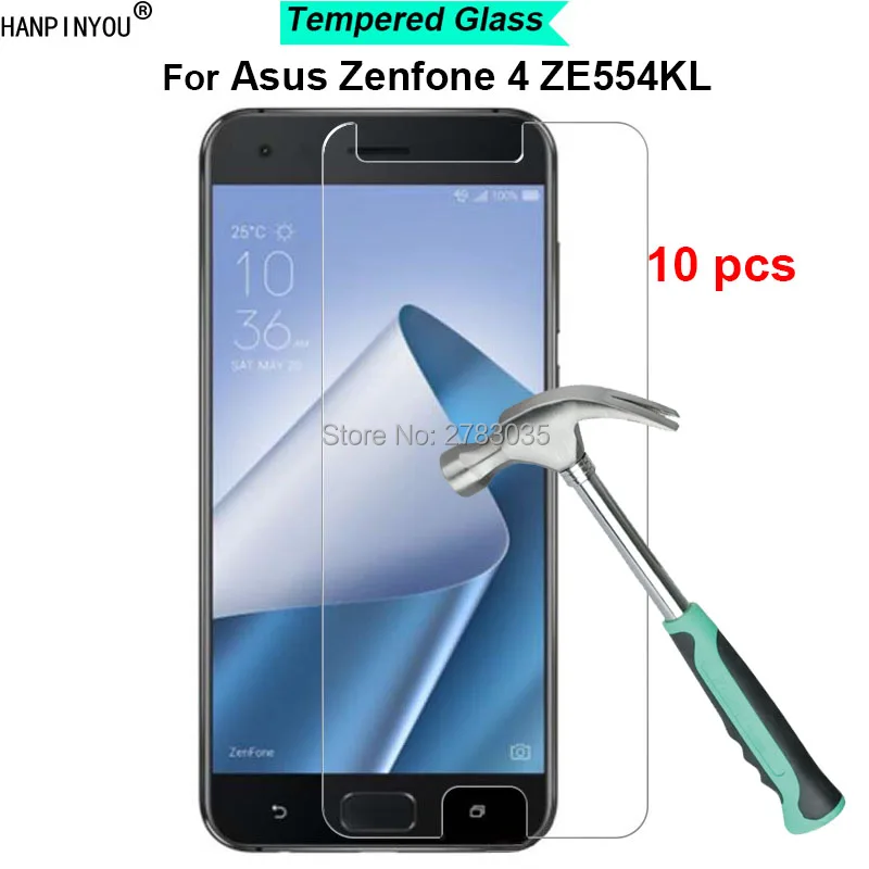 

10 Pcs/Lot For Asus Zenfone 4 ZE554KL 5.5" New 9H Hardness 2.5D Ultra-thin Toughened Tempered Glass Film Screen Protector Guard