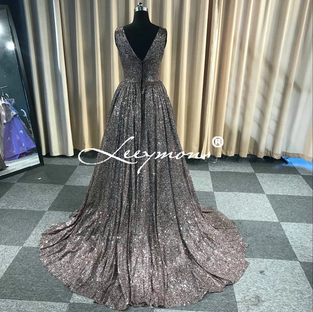 Robe De Soiree блестящее вечернее платье с v-образным вырезом без рукавов вечернее длинное вечернее Плиссированное вечернее платье с кисточками и бисером
