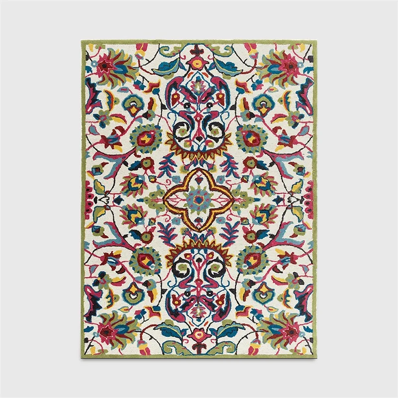 

Fashion Nordic folk-custom rug Multicolor flower living room carpet bedroom velvet printed mat customize non-slip floor mat